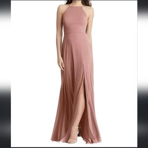 Brand New Lela Neck Chiffon Maxi Dress